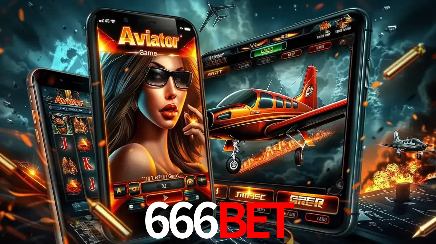 O popular jogo de apostas Aviator exibido em vários celulares e tablets, mostrando a interface emocionante e a ação de voo disponíveis para jogar agora no 666BET.